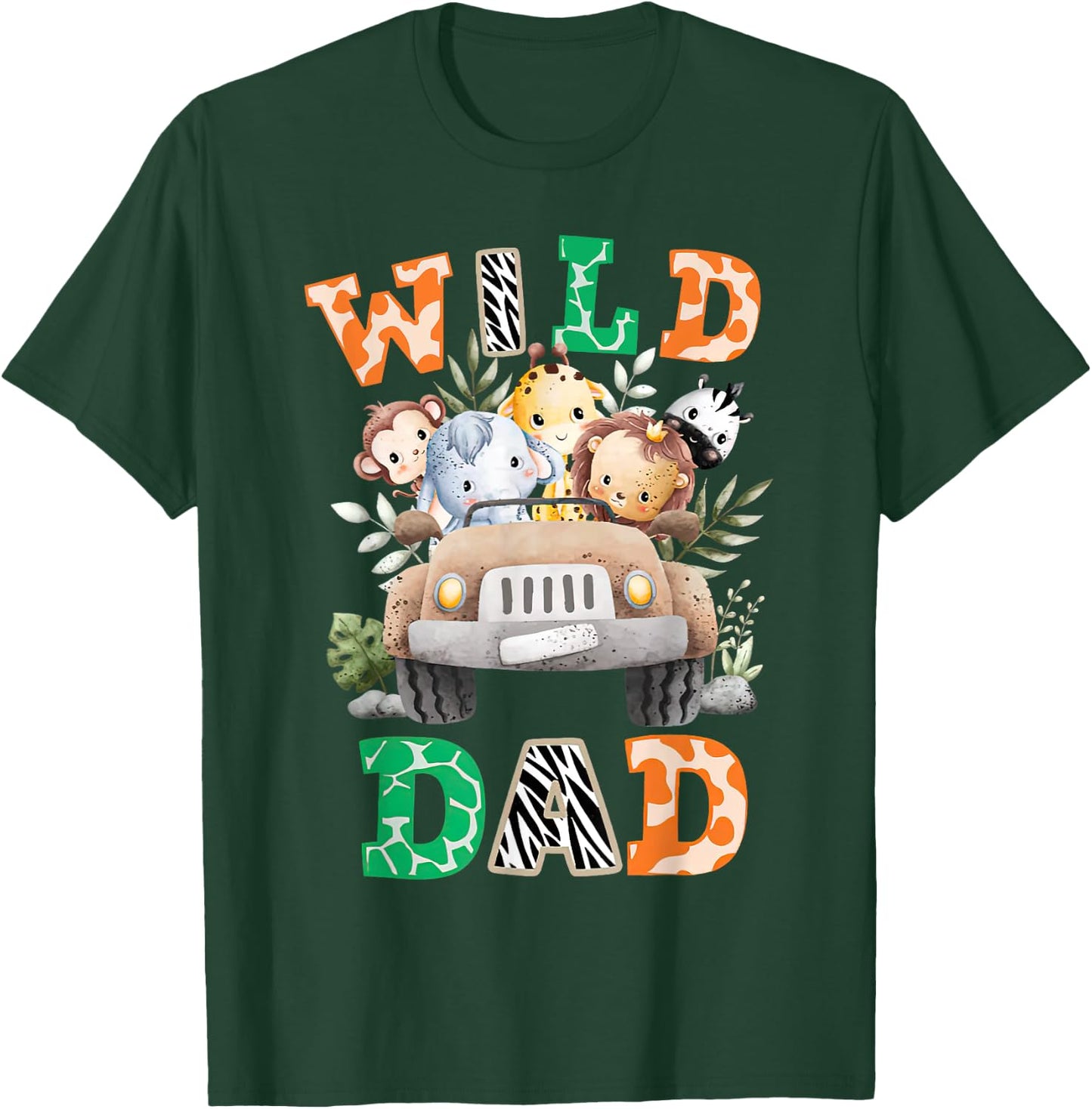 Wild Dad Zoo Born Two be Wild B-day Safari Jungle Animal T-Shirt - T-Shirt | Forest