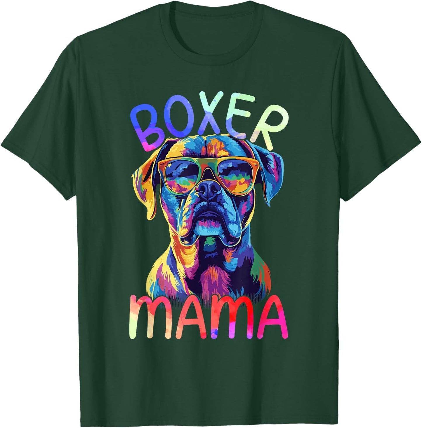 Boxer Dog Mom Mama Pop Art Boxer Dog Lovers T-Shirt - T-Shirt | Forest