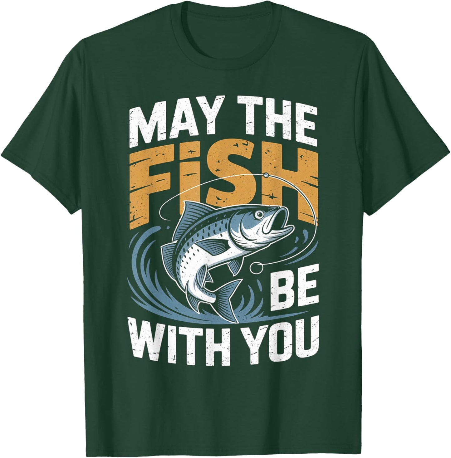 May The Fish with You Funny Fishing sci-fi T-Shirt - T-Shirt | Forest