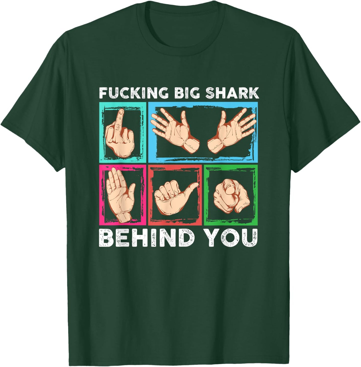 Big Shark behind you Diving Ocean Sea Apnea Dive Diver Shirt T-Shirt - T-Shirt | Forest