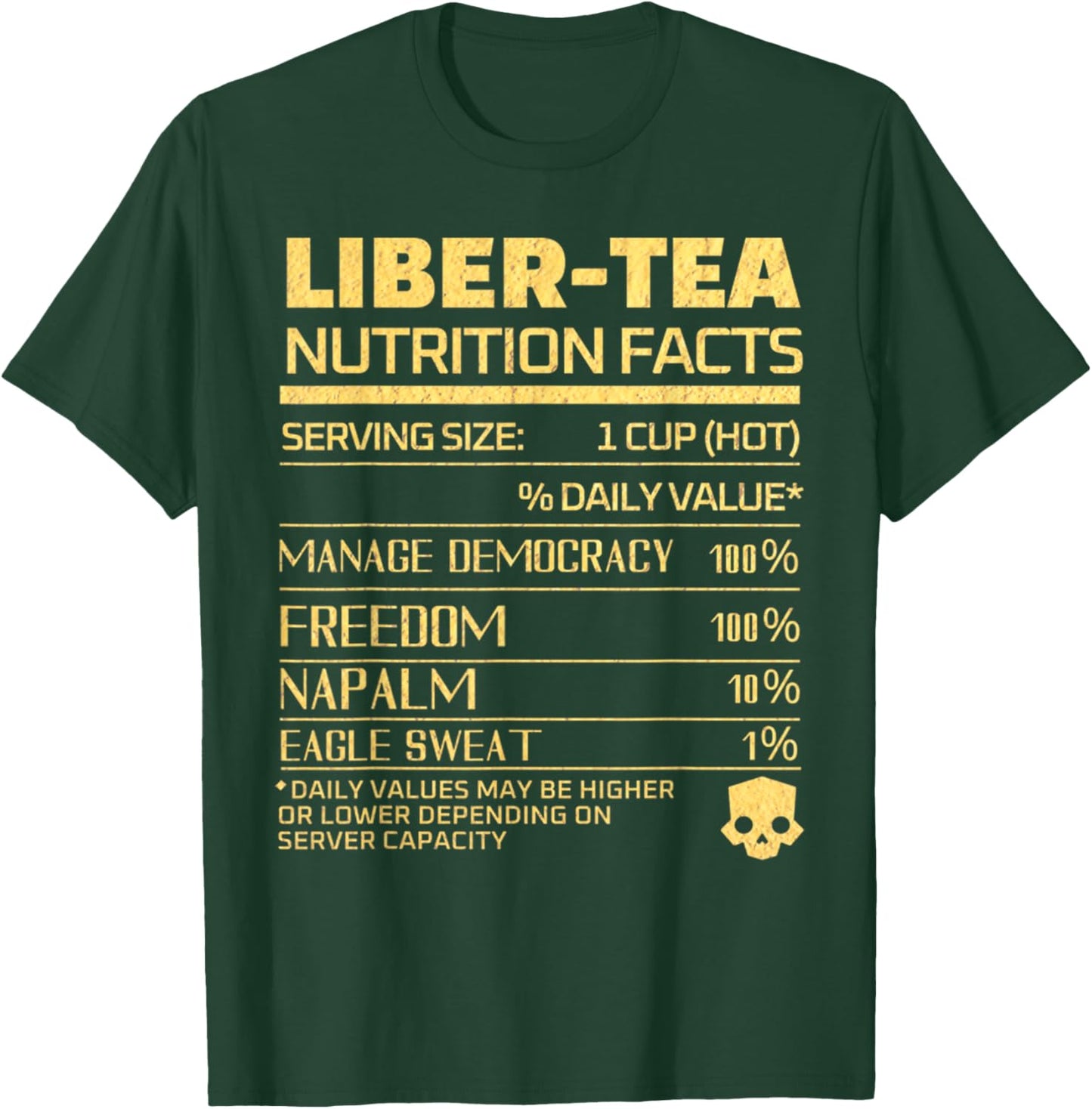 Vintage Funny Liber Tea Retro Lover Drink Nutrition Facts T-Shirt - T-Shirt | Forest