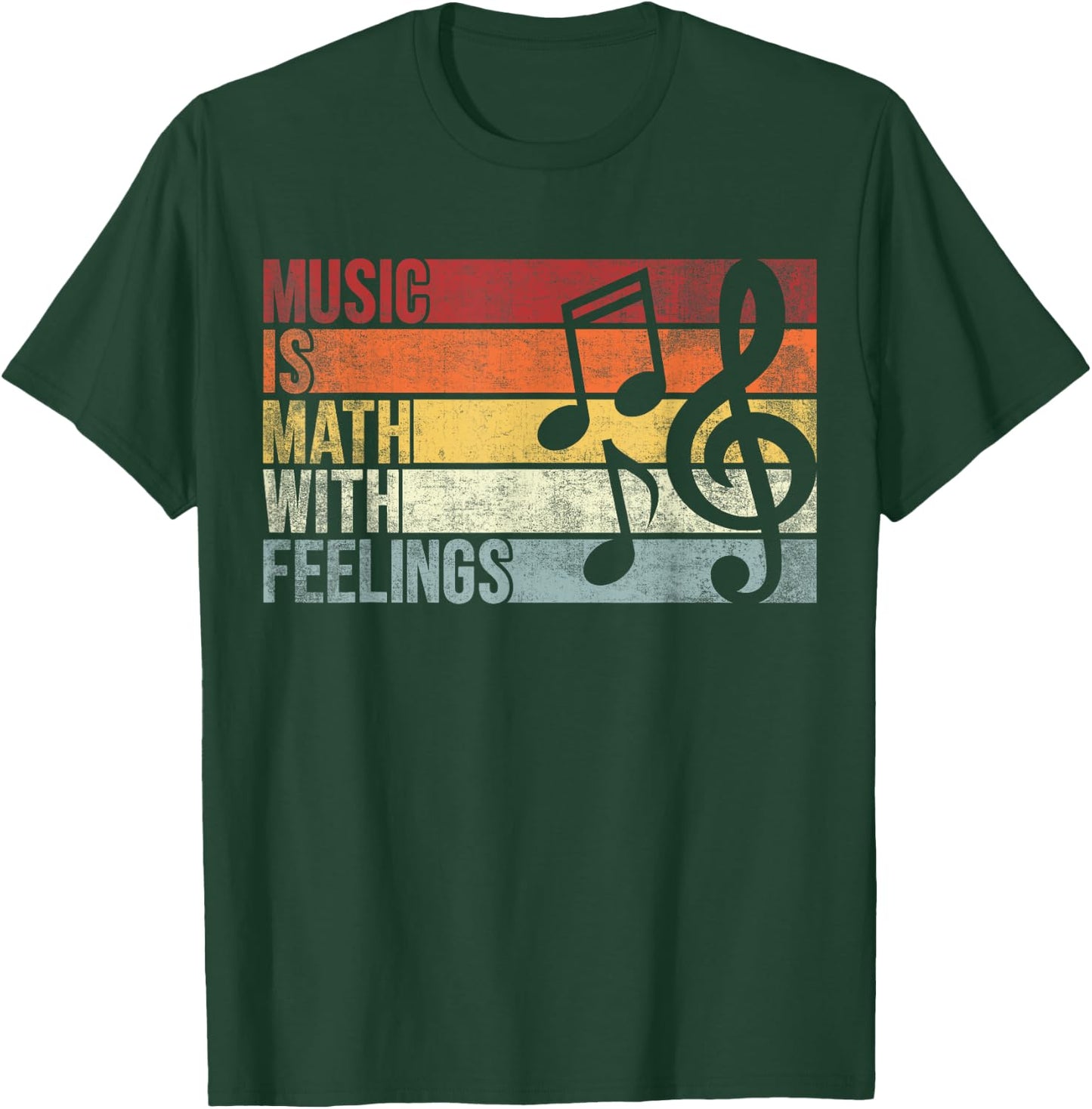 Vintage Music Is Math With Feelings. Funny Music Lover T-Shirt - T-Shirt | Forest