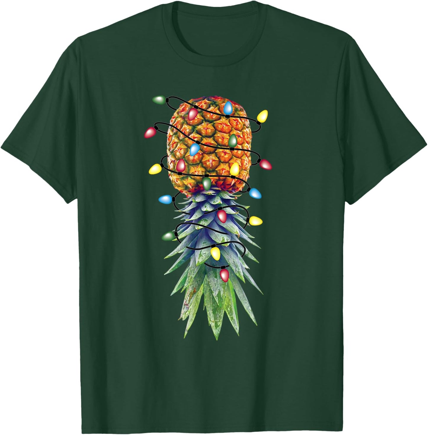 Funny Christmas Lights Upside Down Pineapple Swinger T-Shirt - T-Shirt | Forest