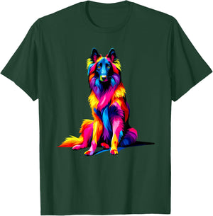 Colorful Pop Art Belgian Tervuren Terv T-Shirt - T-Shirt | Forest