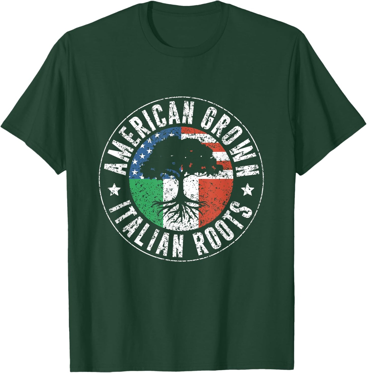 American Grown Italian Roots Usa Italy Italian American Us T-Shirt - T-Shirt | Forest