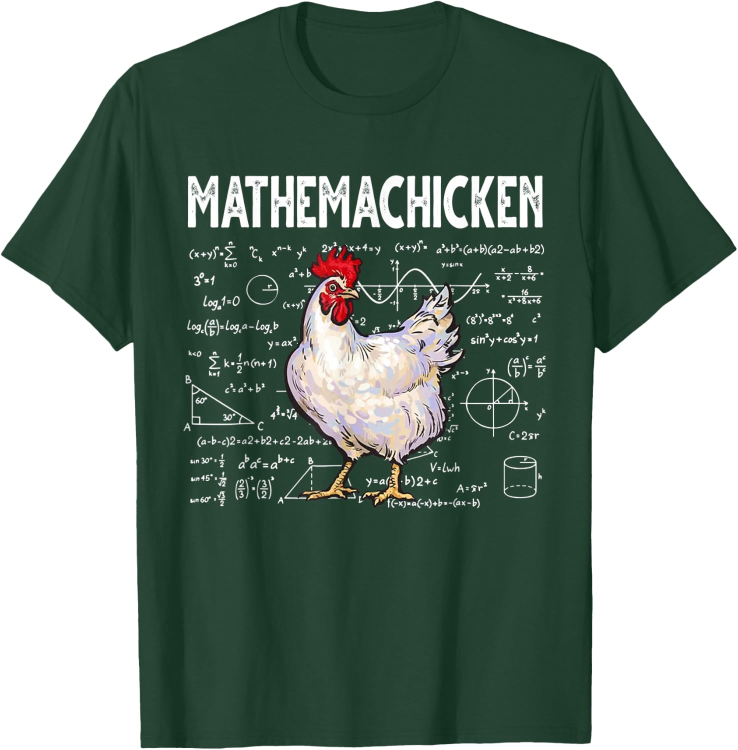 Mathemachicken Funny Chicken Lover Math Lover T-Shirt - T-Shirt | Forest