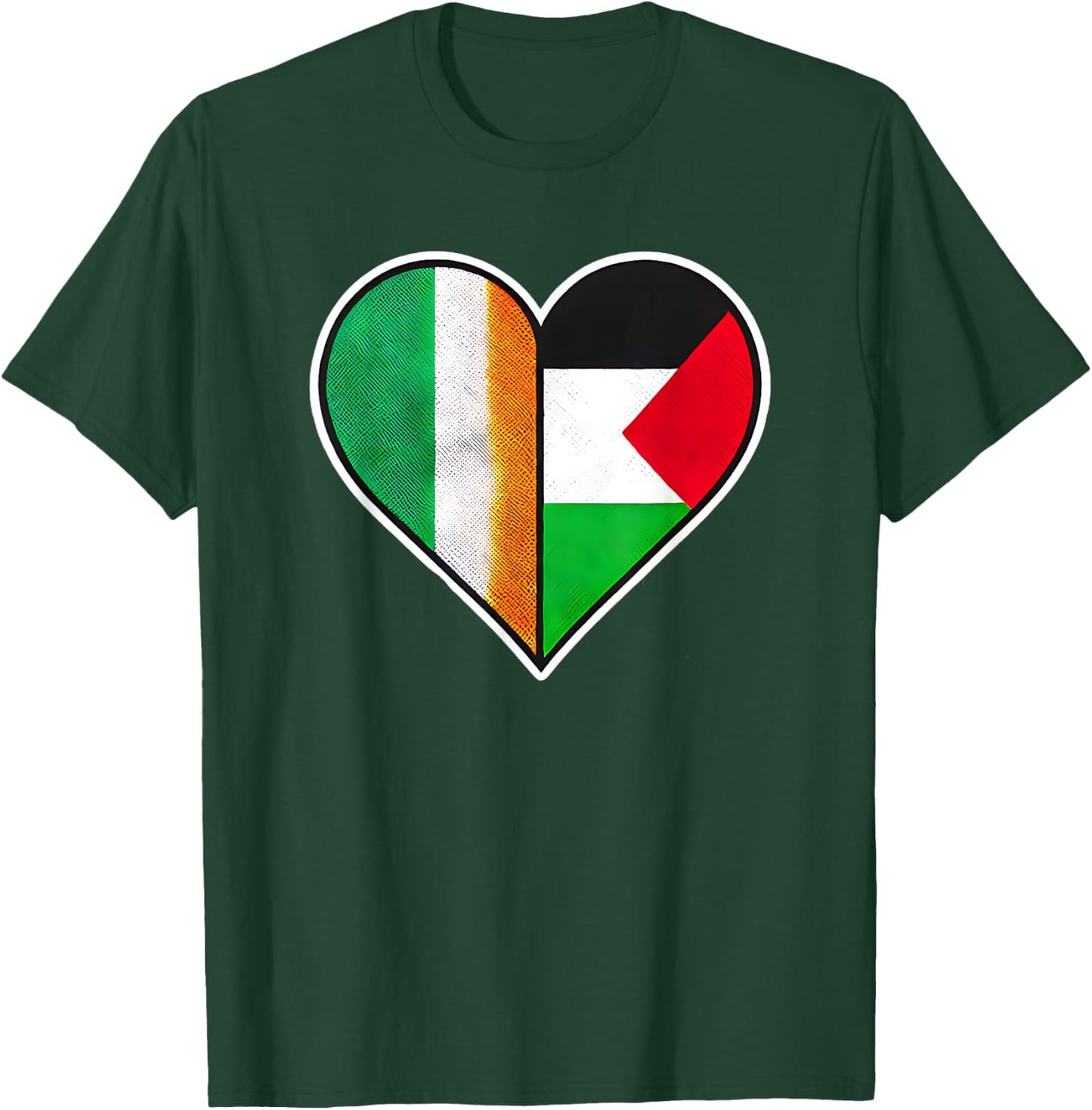Ireland and Palestine Arab Heritage Solidarity T-Shirt - T-Shirt | Forest
