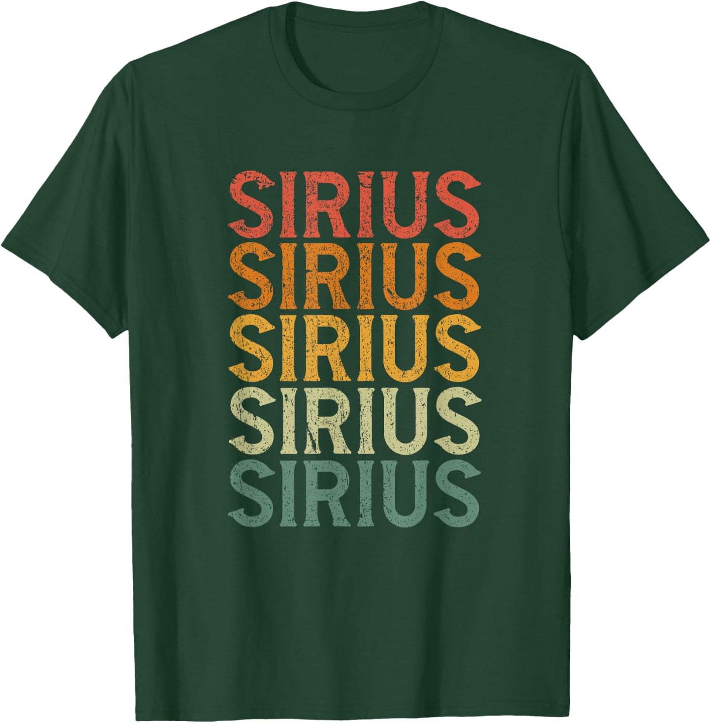 Retro Custom First Name Sirius T-Shirt - T-Shirt | Forest