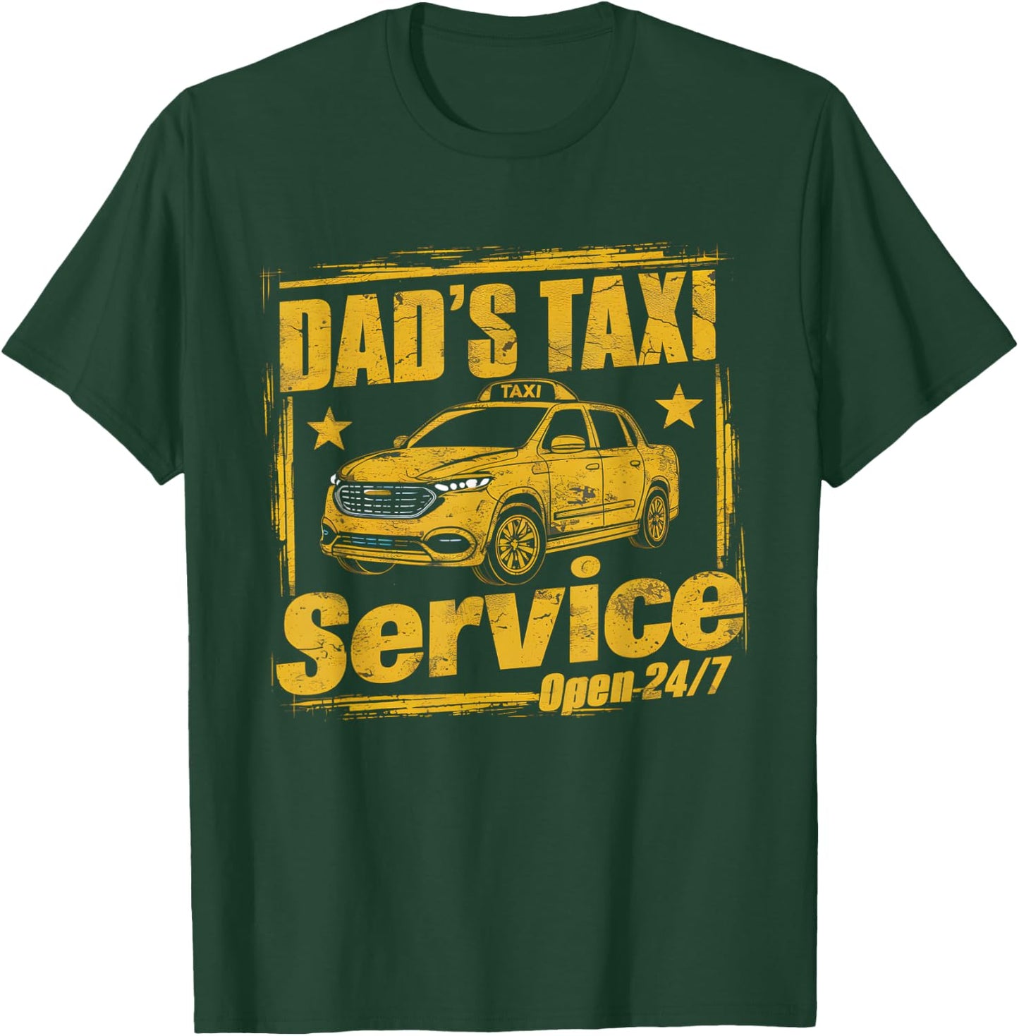 Dad's 24/7 Taxi Service - Dad Driving T-Shirt - T-Shirt | Forest