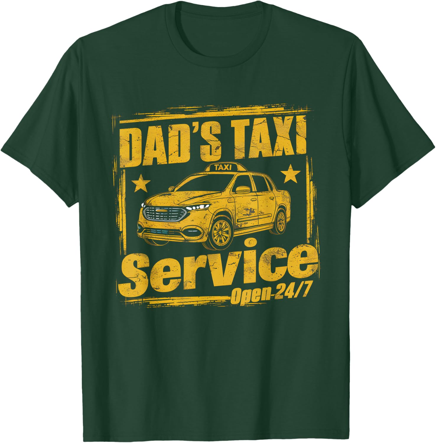 Dad's 24/7 Taxi Service - Dad Driving T-Shirt - T-Shirt | Forest