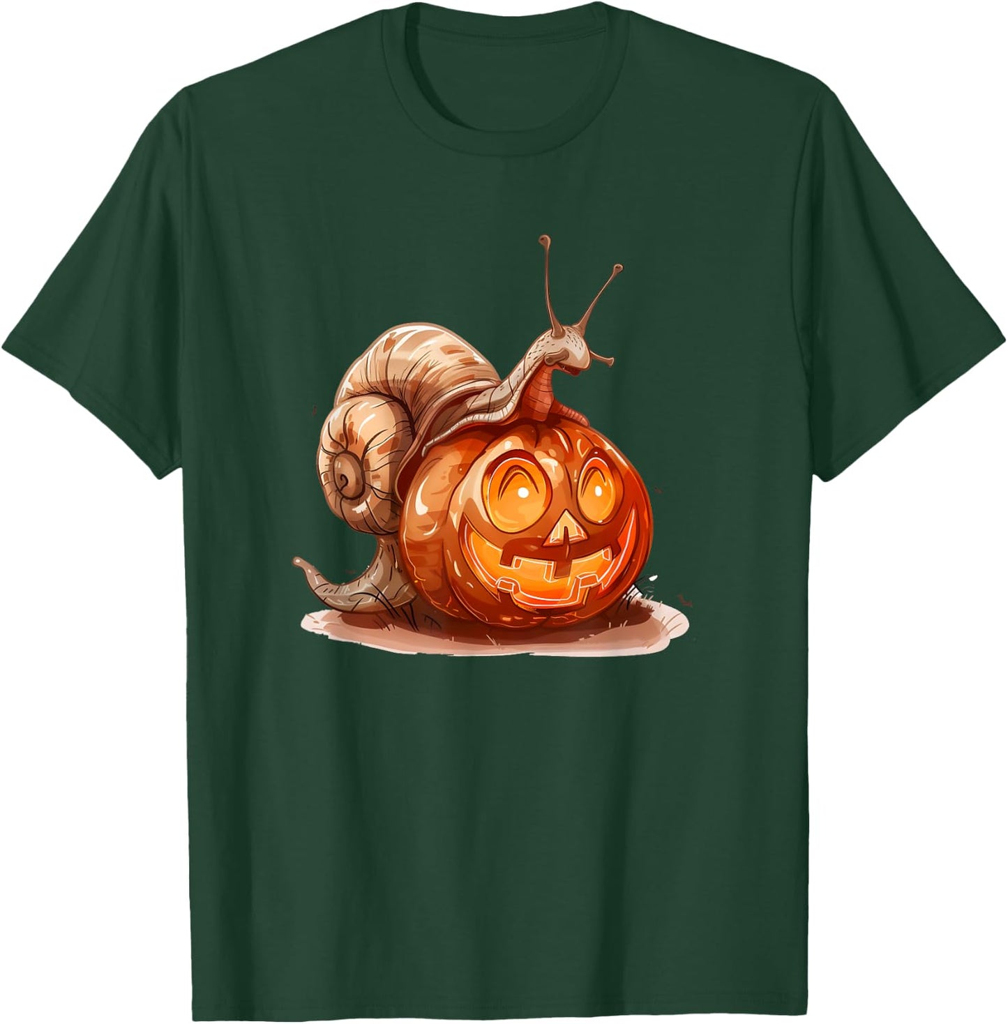 Cute Snail Pumpkin Halloween Costume Snails Men Women T-Shirt - T-Shirt | Forest