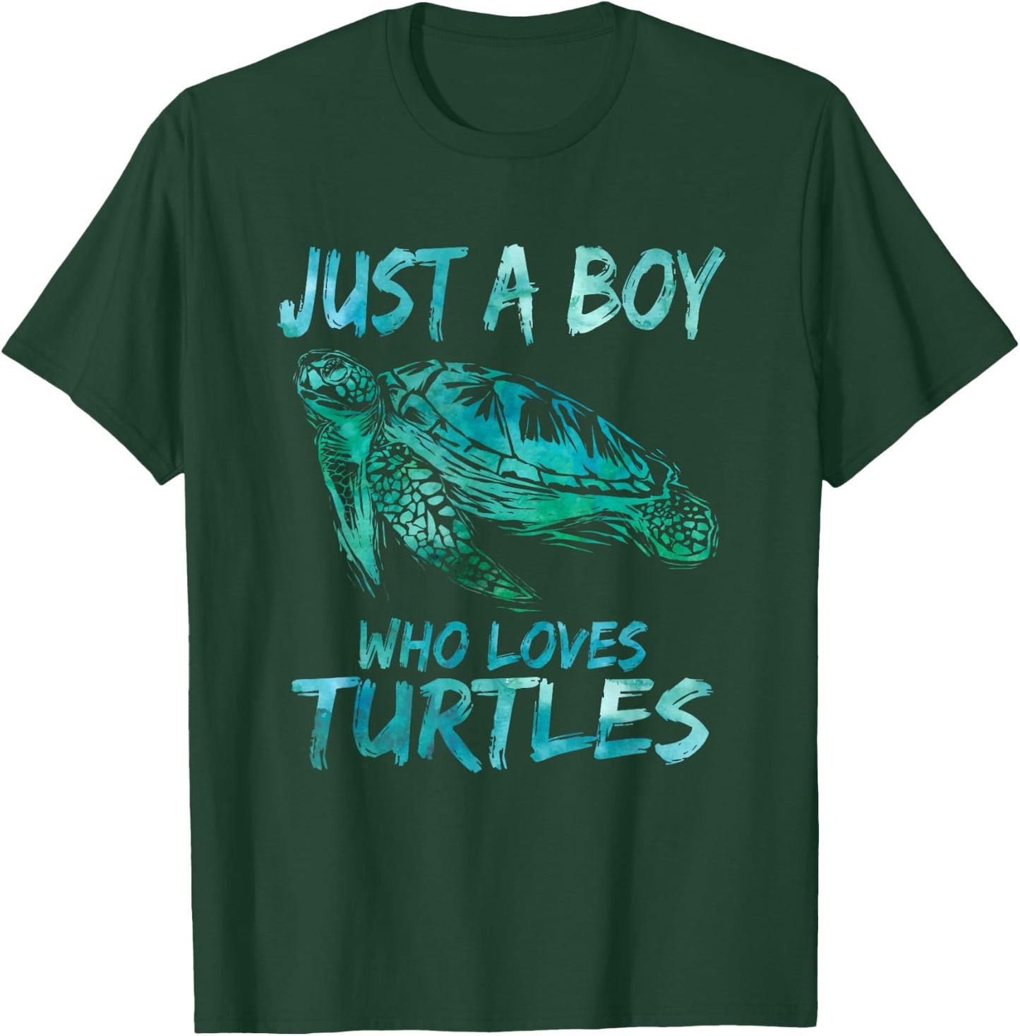 Sea Ocean Watercolor Just A Boy Who Loves Turtles T-Shirt - T-Shirt | Forest
