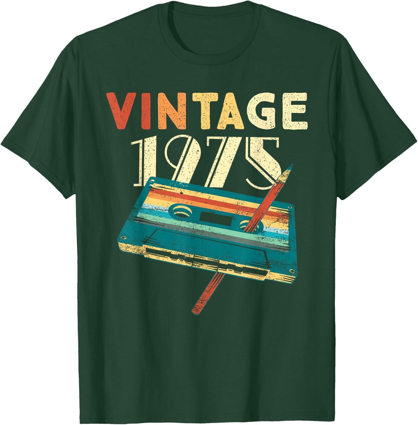50 Years Old Gifts Vintage 1975 Music Cassette 50th Birthday T-Shirt - T-Shirt | Forest