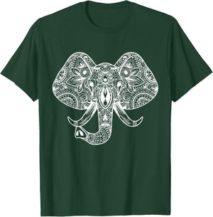Elephant Head Mandala I Elephant Elephant Pachyderm Children T-Shirt - T-Shirt | Forest