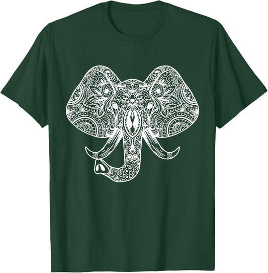 Elephant Head Mandala I Elephant Elephant Pachyderm Children T-Shirt - T-Shirt | Forest
