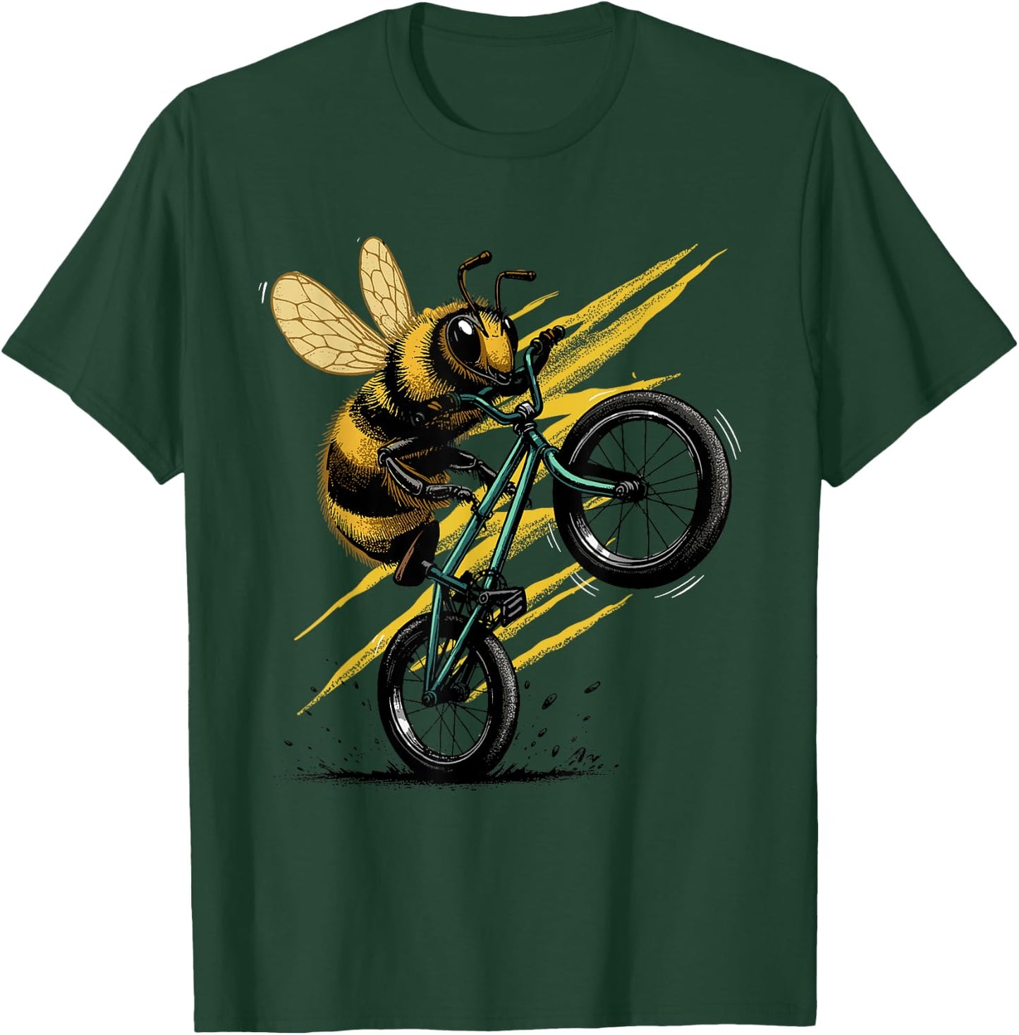 Bicycle Shirt Bee Cycling Funny Cyclist Bee Bicycling Bike T-Shirt - T-Shirt | Forest