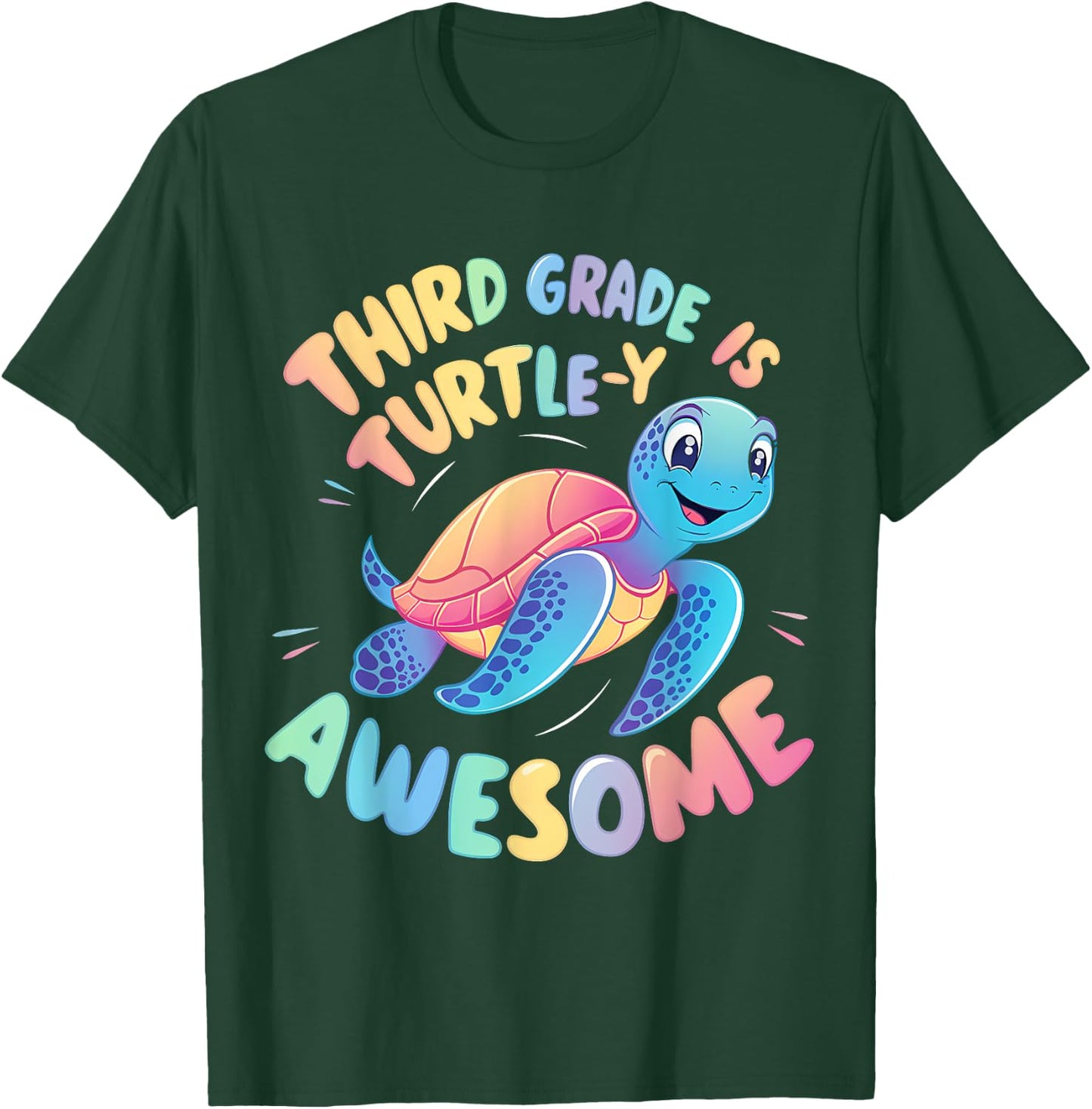 Third grade Turtle-y Awesome 3rd Grade Back to School T-Shirt - T-Shirt | Forest
