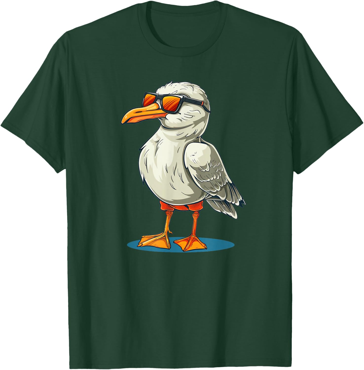 Funny Seagull in Shorts Outfit for Boys and Girls T-Shirt - T-Shirt | Forest