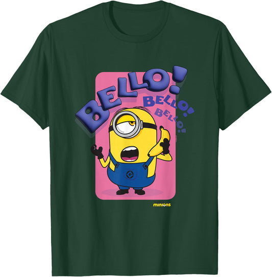 Minions Bello! Bello! Bello! Stuart Talking On Banana Phone T-Shirt - T-Shirt | Forest