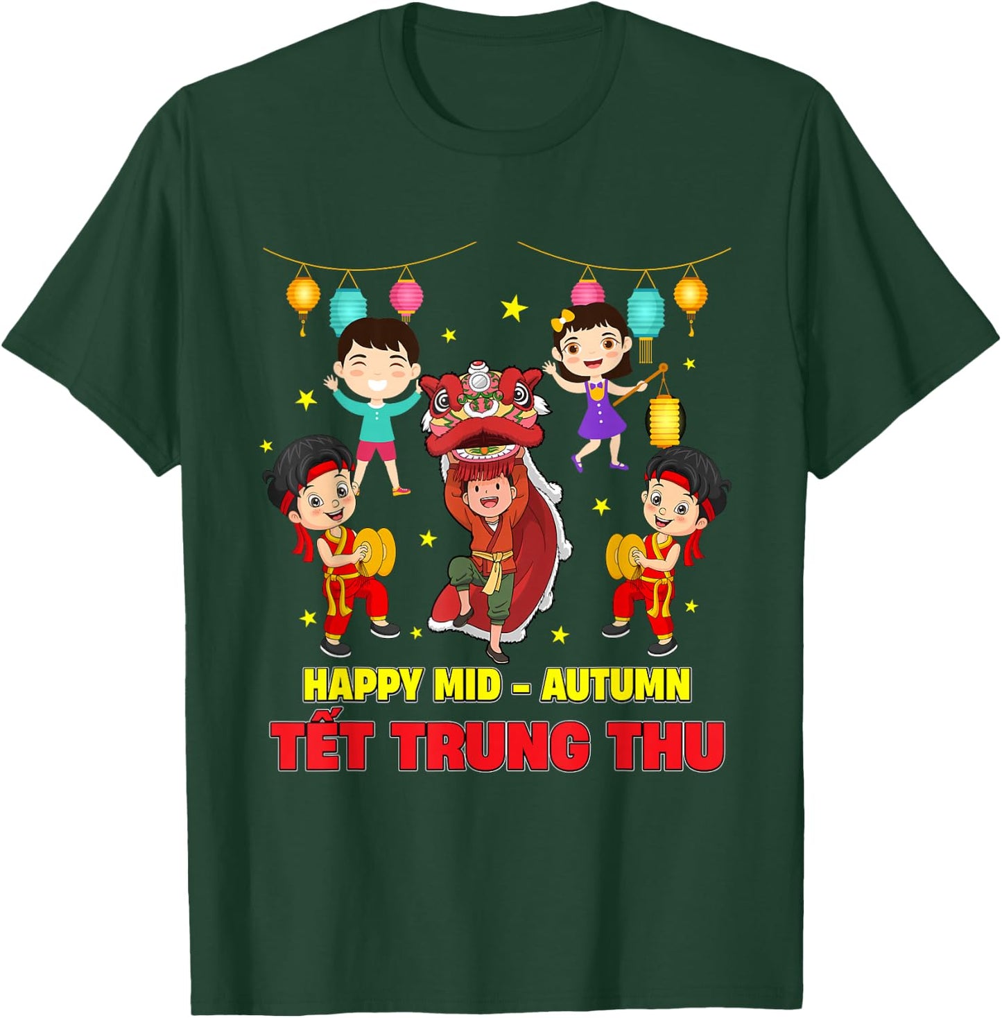 Tet Trung Thu Vietnamese Mid-Autumn Festival Lion Dance T-Shirt - T-Shirt | Forest