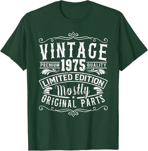 Born In 1975 Vintage Mostly Original Parts Funny Birthday T-Shirt - T-Shirt | Forest