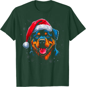 Pop Art Design Rottweiler Dog Christmas T-Shirt - T-Shirt | Forest