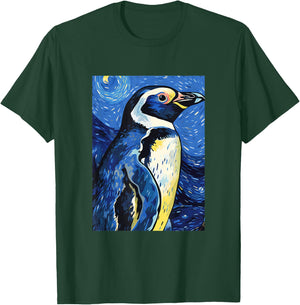 Magellanic Penguin Starry Night Painting Men Women Kids T-Shirt - T-Shirt | Forest