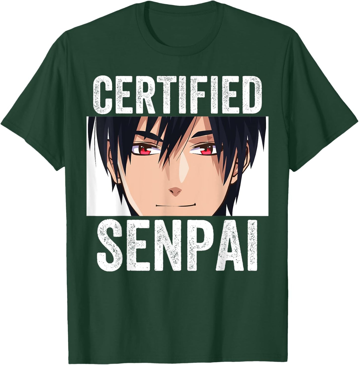 Funny Anime Merch for Teen Boys and Weebs - Certified Senpai T-Shirt - T-Shirt | Forest