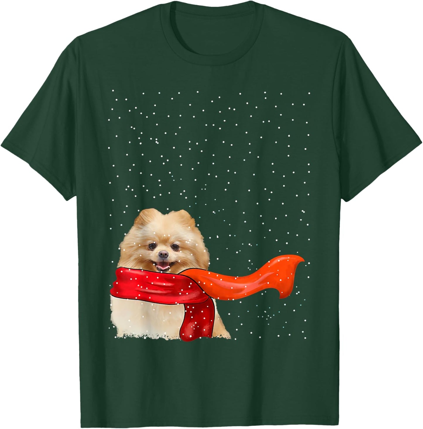 Pomeranian Dog Winter Christmas Sweater Xmas Pet T-Shirt - T-Shirt | Forest