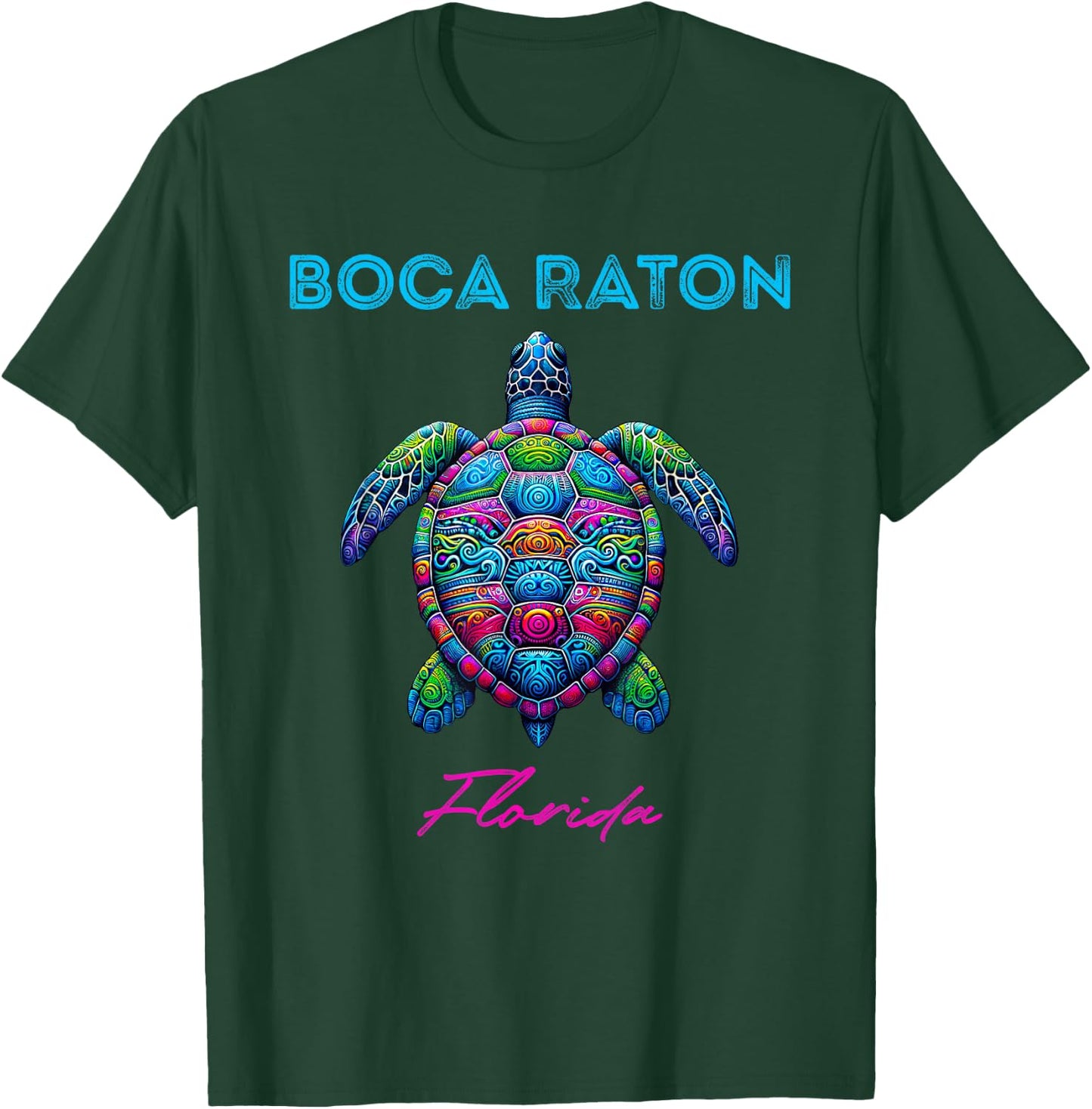 Boca Raton Florida Tribal Beach Sea Turtle T-Shirt - T-Shirt | Forest