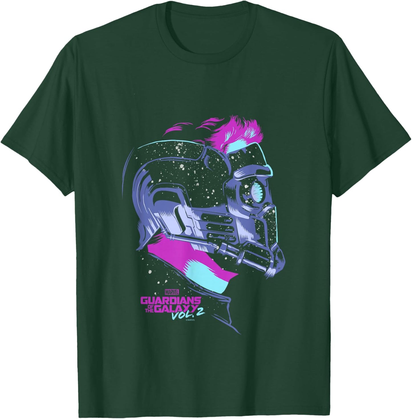 Marvel Guardians of The Galaxy Vol 2 Star-Lord Neon Profile T-Shirt - T-Shirt | Forest