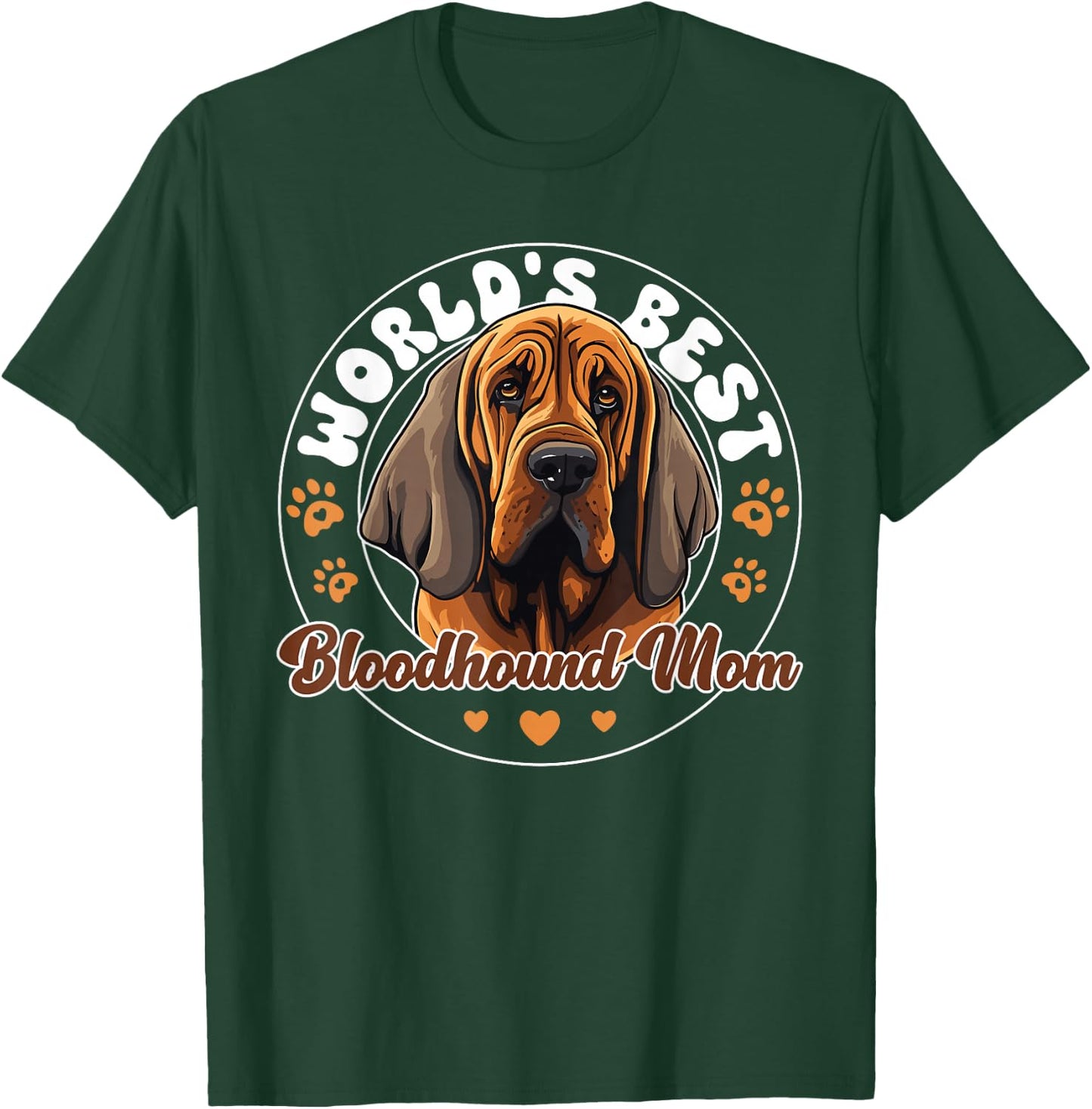 Bloodhound Groovy World's Best Bloodhound Mom T-Shirt - T-Shirt | Forest