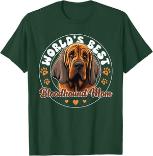 Bloodhound Groovy World's Best Bloodhound Mom T-Shirt - T-Shirt | Forest