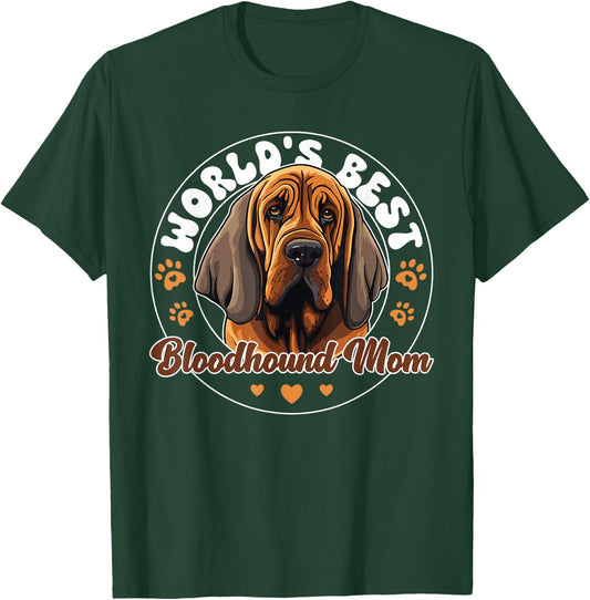 Bloodhound Groovy World's Best Bloodhound Mom T-Shirt - T-Shirt | Forest