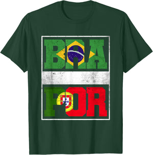 Brazil and Portugal Mix Heritage Brazilian Portuguese Roots T-Shirt - T-Shirt | Forest
