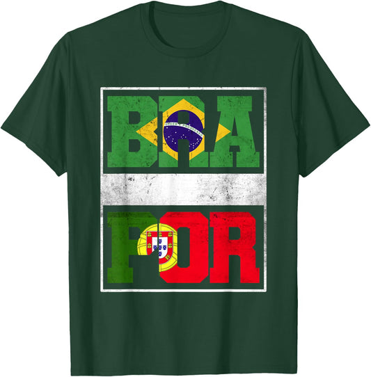 Brazil and Portugal Mix Heritage Brazilian Portuguese Roots T-Shirt - T-Shirt | Forest