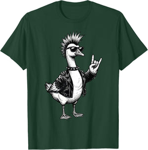 Goose Punk Rock Duck Alternative T-Shirt - T-Shirt | Forest