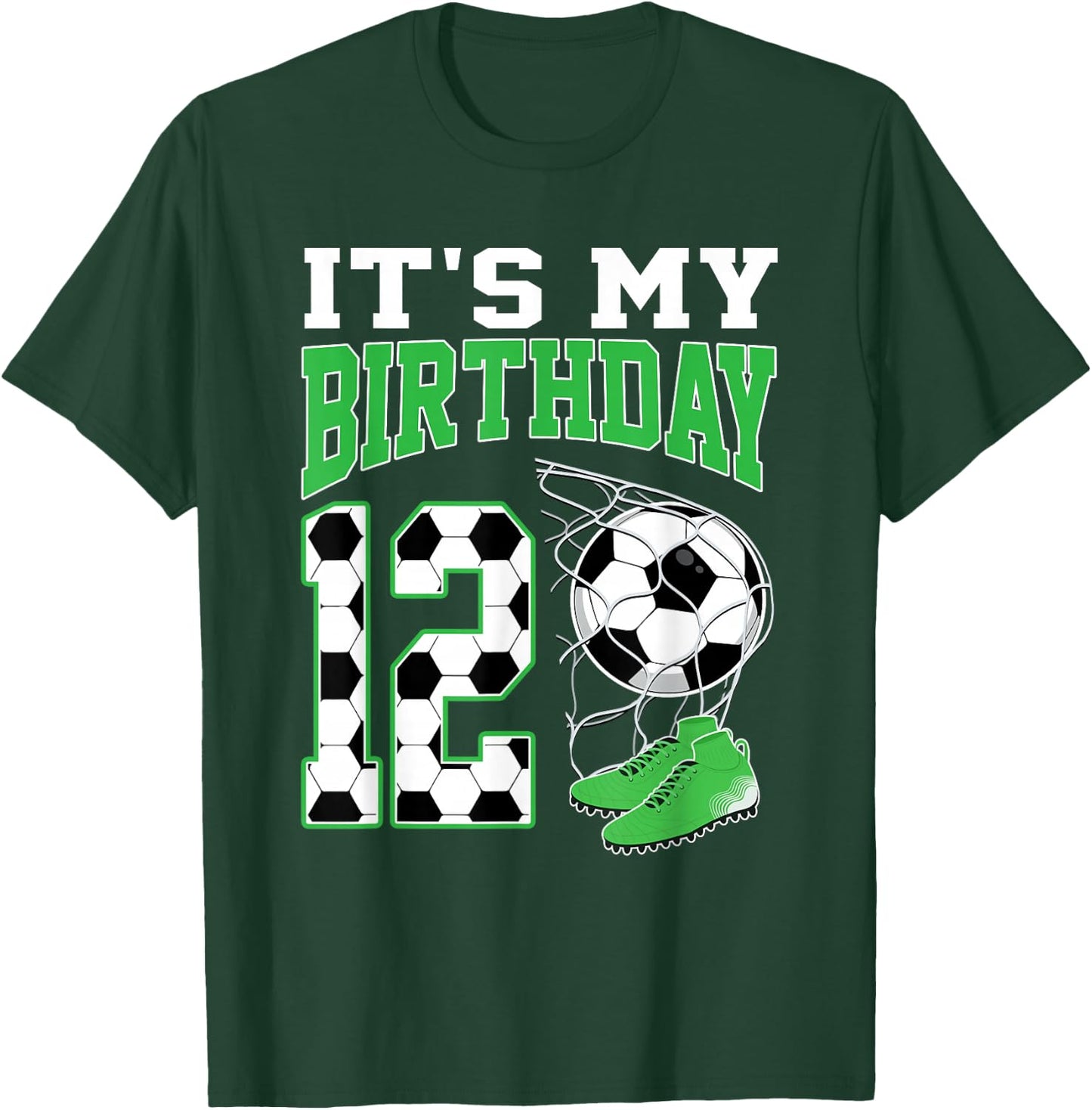It's My 12th Birthday Soccer Party 12 Year Old Boy T-Shirt - T-Shirt | Forest