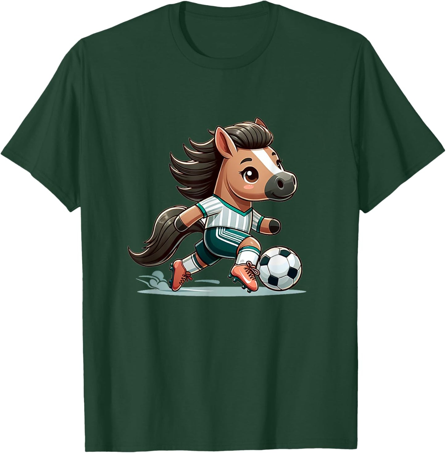 Cute Soccer Player Horse T-Shirt - T-Shirt | Forest