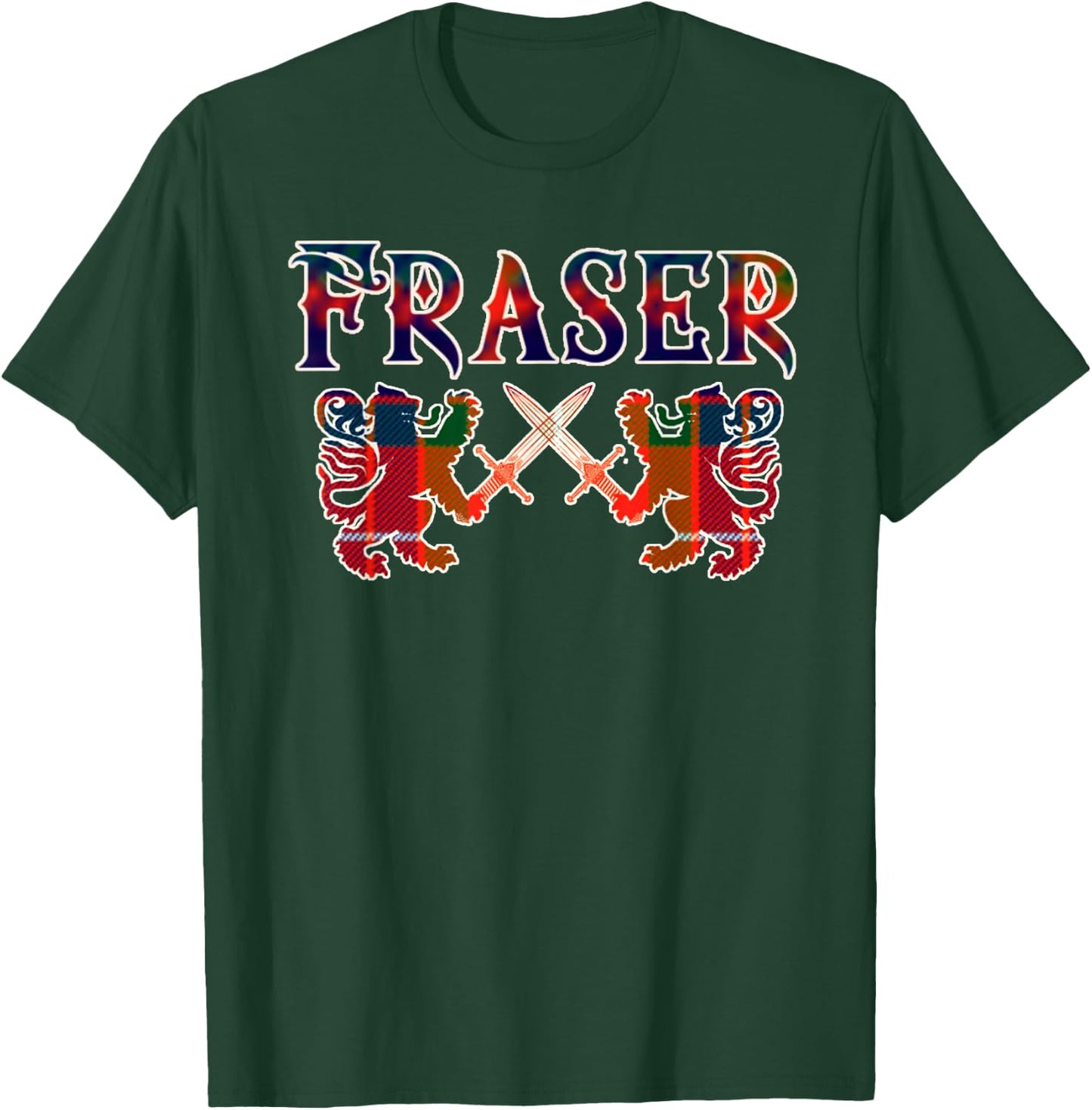 Clan Fraser Scottish Family Kilt Tartan Lion T-Shirt - T-Shirt | Forest