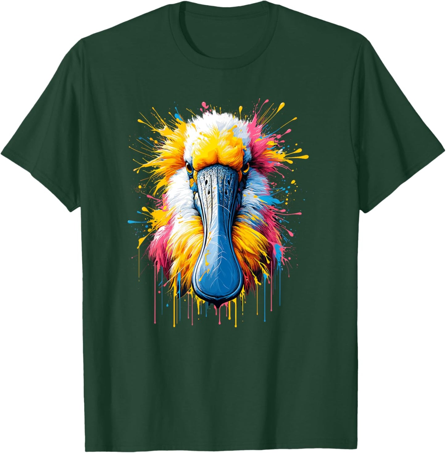 Splash Art Roseate Spoonbill Spoonbills T-Shirt - T-Shirt | Forest