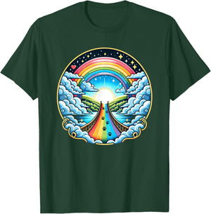 Loss of a Beloved Cat Dog. Rainbow Bridge Theme T-Shirt - T-Shirt | Forest