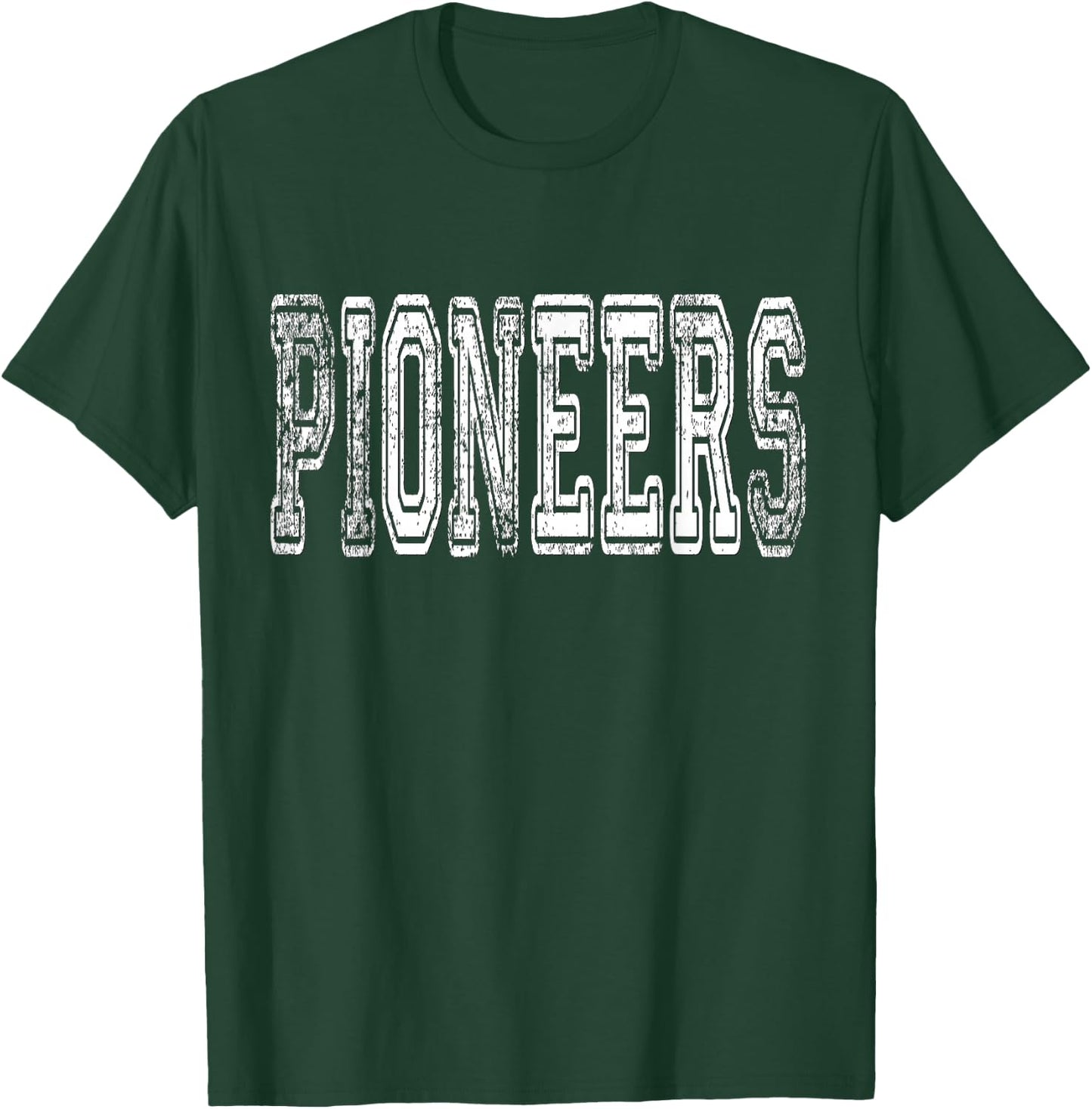 Pioneers Mascot Distressed Vintage School Sports Name Fans T-Shirt - T-Shirt | Forest
