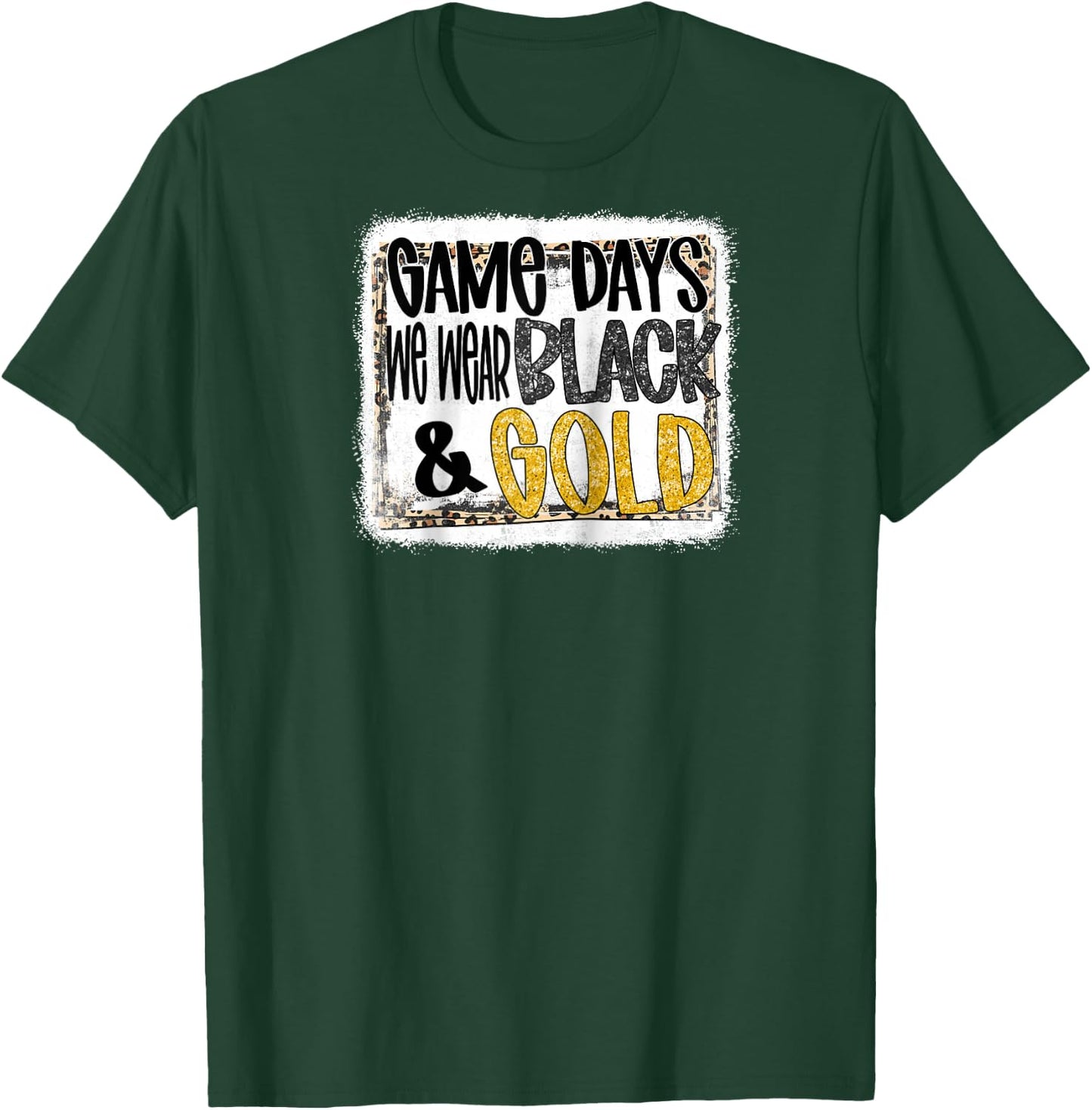 On Gameday Football We Wear Black And Gold School Spirit Raglan Baseball T-Shirt - T-Shirt | Forest