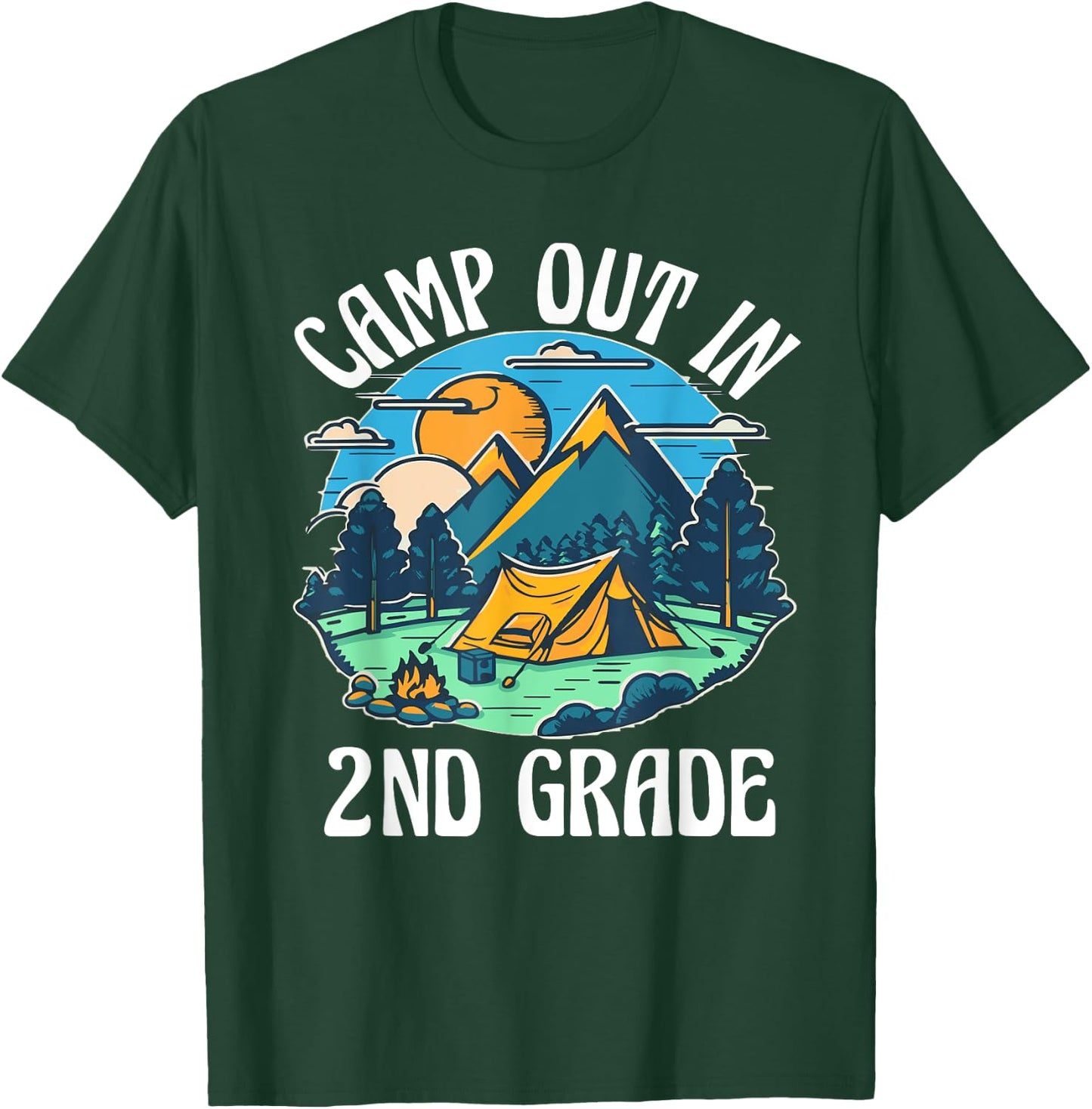 Camp out in 2nd grade, camping lover back to school T-Shirt - T-Shirt | Forest