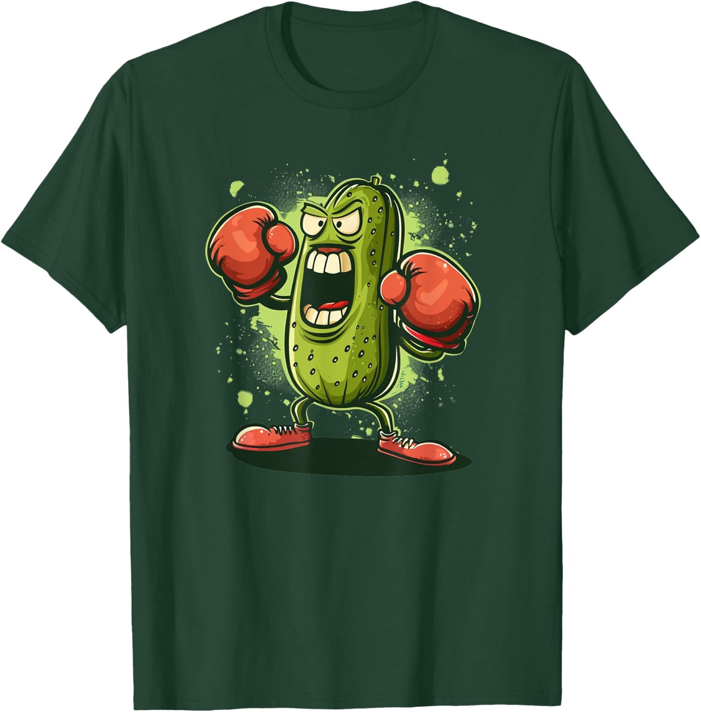 Pretty funny Pickle Outfit with boxing Gloves T-Shirt - T-Shirt | Forest