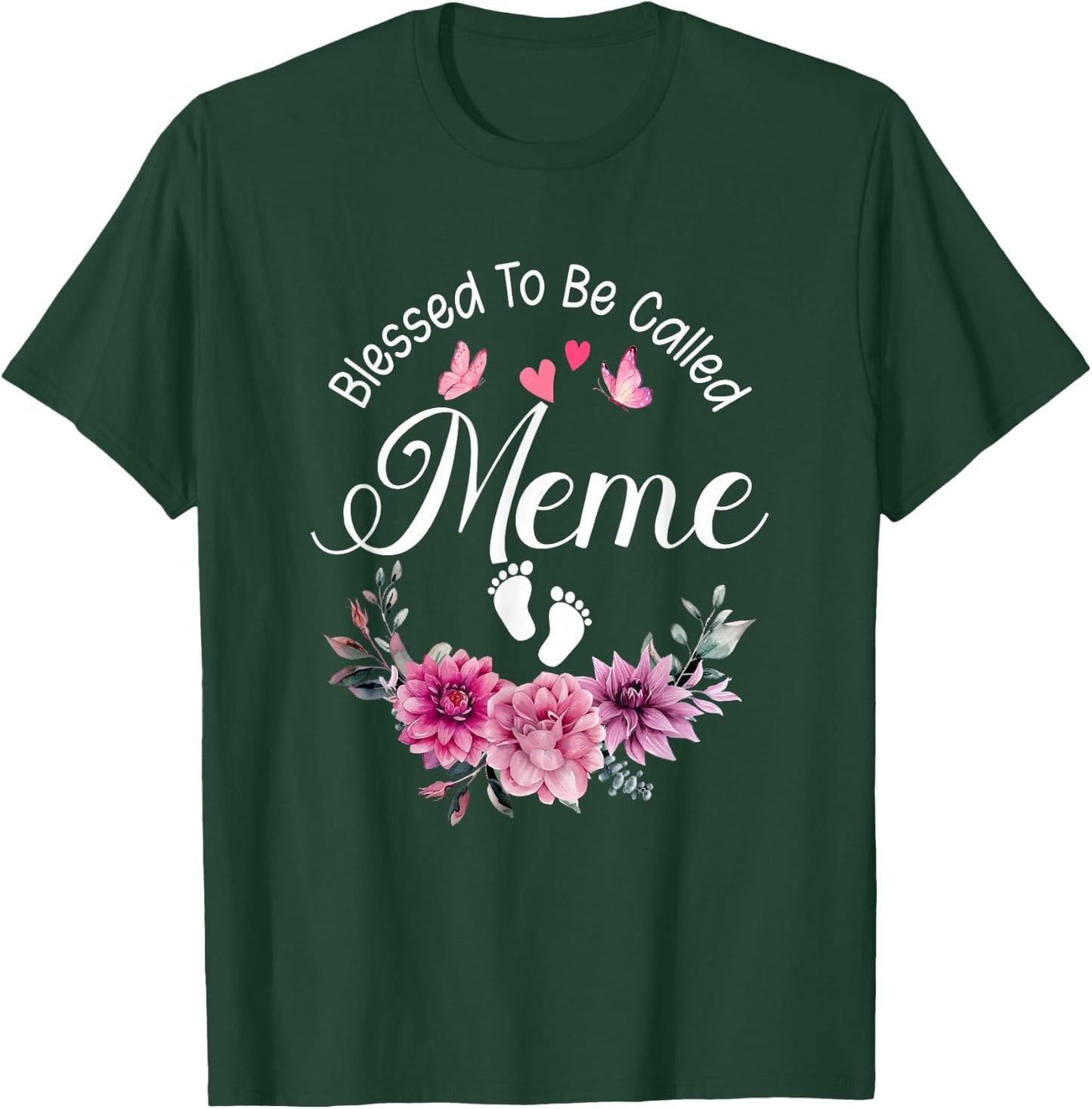 Blessed To Be Called Meme Women Floral Decor Meme T-Shirt - T-Shirt | Forest