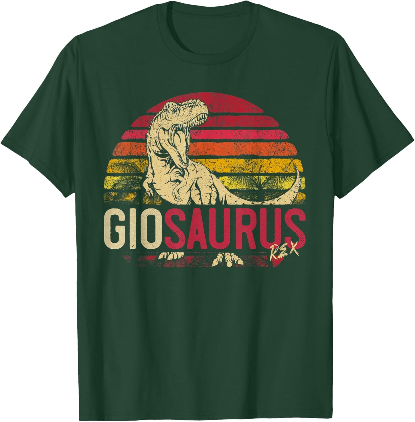 Gio Saurus Funny Personalized Dinosaur T Rex Name Boys Gift T-Shirt - T-Shirt | Forest