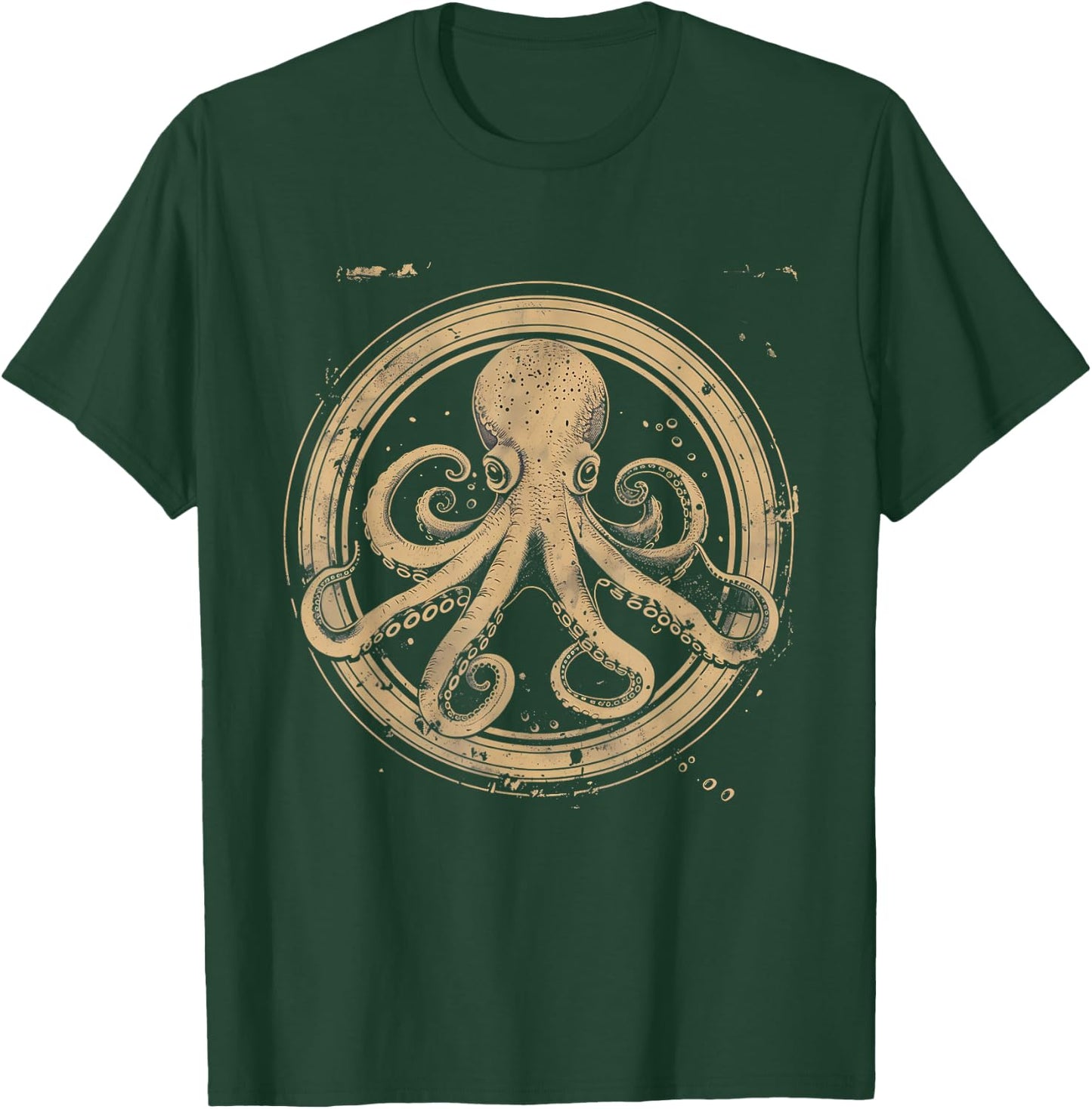 Octopus Artwork Marine Mammal Ocean Sea Animal Lover T-Shirt - T-Shirt | Forest