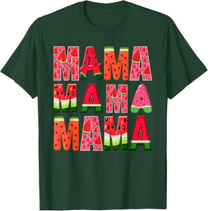 Watermelon Mama Summer Tropical Fruit Lovers Mom T-Shirt - T-Shirt | Forest